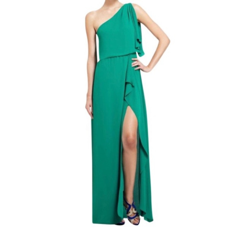 BCBG one shoulder maxi dress